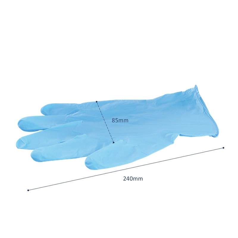 As One Azsafe Nitrile Gloves, Blue, Fingertip Embossing, Small, Box