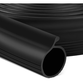 20 FT Garage Door Bottom Seal Rubber 0.19" P Bulb Bottom Garage Weather Stripping for Single Channel, Flexible Weatherproof Replacement Strip Seal Fits 20FT Wide, Black