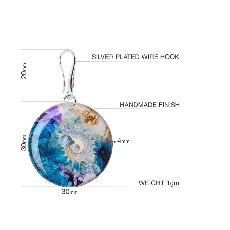 Creative round earrings hanging; holiday gifts surprise for women (bowl)
