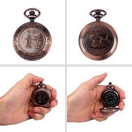 Laupha Survival Gear Compass Vintage Pocket Compass for Kids Classical Collection Portable Compass Accurate Waterproof for Hiking Outdoor Camping Motoring Boating Backpacking Survival Emergency Copper