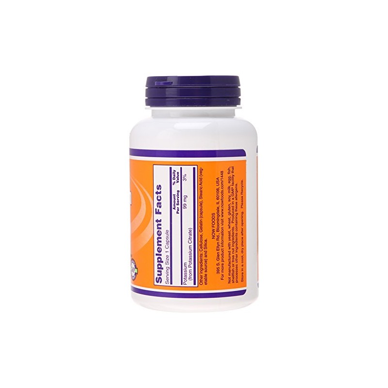 NOW Potassium Citrate 99 mg,180 Capsules