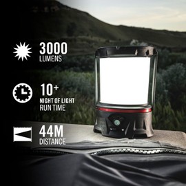 Coast EAL55R Dual Color LED Emergency Light, 3000 Lumen, 10+ Nights of Light, Variable Light Control, Durable for Outdoor & Survival, Black