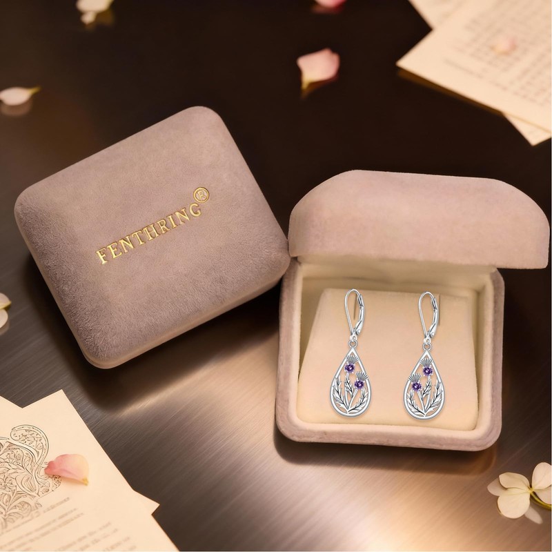 Scottish Thistle Earrings for Women Scottish Thistle Jewelry Gifts 925