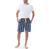 IZOD Men's Lite Touch Fleece Sleep and Lounge Short, Blue/White/Lemon