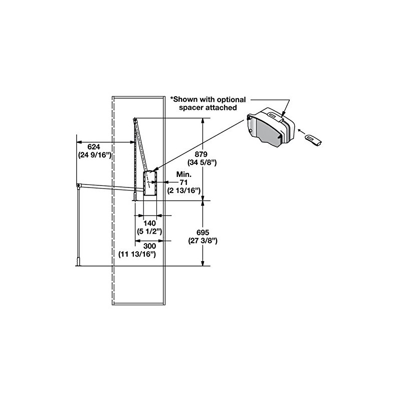 Pull Down Closet Rod, 26 lbs load capacity (Black powder-coated,