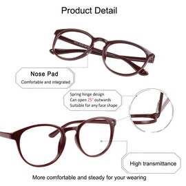 YEIN Bifocal Reading Glasses with Blue Light Blocking Lenses, Bifocal Reader for Women, Oval frame with Spring Hinge (+0.00/+1.25 magnification)