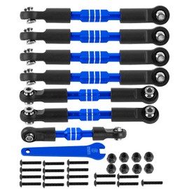 RCHuiWow RC Turnbuckles Camber Links Upgrades Part for 1/10 Slash 2WD(VXL),Rustler 2WD(VXL),Stampede 2WD(VXL),Bandit 2WD(VXL),Alloy Aluminium Adjustable Turnbuckles Links Hops up,7pcs,Navy Blue
