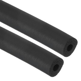 PATIKIL 3mm ID x 9mm OD x 1m Long Pipe Insulation Foam Tube, 2pcs Pipe Cover Wrap Roll EPDM Bar Tubing for Handle Grip Guitar Stand AC Units, Exercise Machine Handle, Black