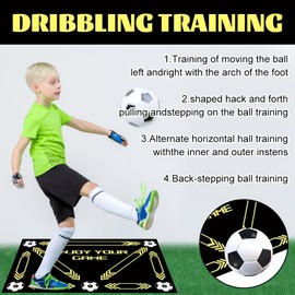 Football Mat, Ball Control, 60 x 90 cm, Football Training Mat, Football Step Training Mat with Training, Shock-Absorbing, Quiet, Football Mat, Sports Ball Control for Home, for Children and Adults