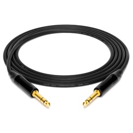 enoaudio Mogami 2534 Quad Professional Studio Cable Balanced Neutrik Gold 6.3 mm TRS Jack HiFi, Black, 3.0 m