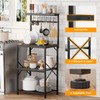 Furologee Kitchen Bakers Rack, Microwave Stand with Storage 4 Tiers,