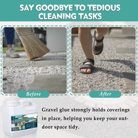 Mulch Glue for Landscaping, 35 Oz Powerful Concentrated Mulch Glue for Pea Gravel, Rock Glue, Gravel Binder, Secure Covering Firmly, Non-Toxic Mulch Glue for Rocks for Locking Most Mulches