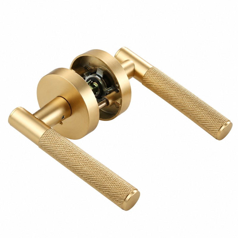 Privacy Door Lever for Bedroom & Bathroom – Reversible Keyless