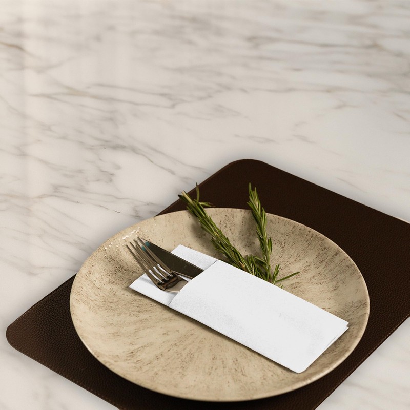Airlaid 50 White Cutlery Napkins, Cutlery Pockets with Napkin 32cm