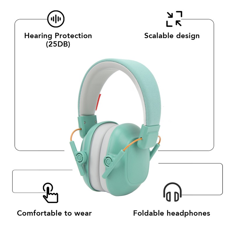 Noise Reduction Safety Ear Muffs 25dB Hearing Protection Earmuffs Sound
