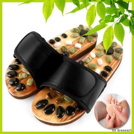 Jade Stone Acupressure Slippers/Gravel Slippers/Irene Slippers Jade Stone Acupressure-Black Men’s 43 (250-265) +Gift box 3ea