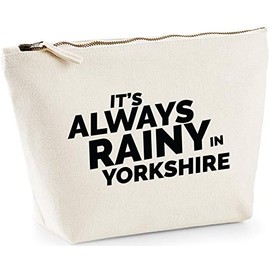 Hippowarehouse It's always rainy in Yorkshire printed make up cosmetic wash bag 18x19x9cm