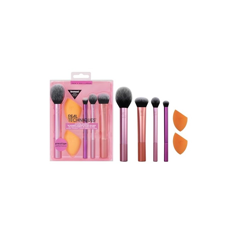 Real Techniques, Everyday Essentials, Set de Brochas de Maquillaje con