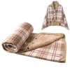 Rexmore Flannel Wearable Blanket Poncho, Classic Plaid Lap Blanket Throw