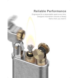 VVAY Vintage Lighter, Classic Mental Trench Flip Lighter, Unique for Men - Without Fluid