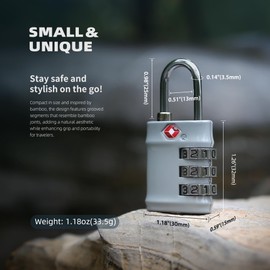 UP Security Luggage Locks TSA Approved 2 Pack, Combo Lock for Gym Locker, Small Combination Padlock, Padlock with Code for Travel Essentials, Suitcase, Zipper, Locker, Cabinet, Gun Case, Tool Box