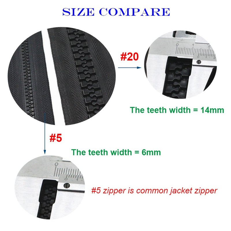 YaHoGa 200 cm #20 Super Large Zip Separable Black Zip