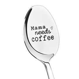Mama Birthday Gifts for Mommy Mom Mothers Day Presents for Mom Mother Retirement Gift for Women Mum Mother Funny Gag Gift for Mama Needs Coffee Spoon for Women Wife Mothers Day Gifts from Husband