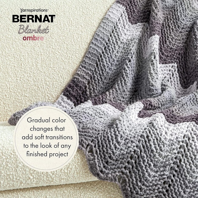 Bernat 16103636004 Blanket Ombre Yarn, Eggplant