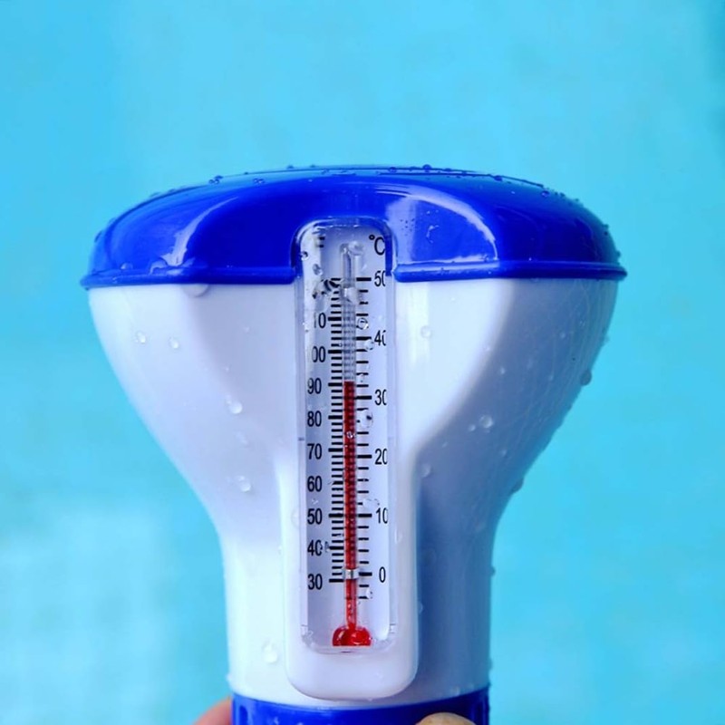 Pool Chlorine Dispenser Water Thermometer Floating Pond Thermometer Outdoor Swimming