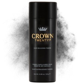 CROWN Hair Building Fibers (28g) - Instantly Cover Fine & Thinning Hair for a Thicker, Fuller Look - A Natural Keratin Concealer - 13 Shades for Men & Women - Dark Gray