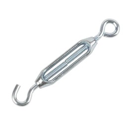 Hardware Solutions - Turnbuckle Wire Tensioner - Hook & Eye Rope Cable Tension Set for Chain, Rope & Fence Wire - M3 (3/16") - Zinc Plated - Pack 1