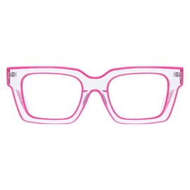 FYTOO Oprah Style Square Reading Glasses for Women Men Blue Light Blocking Glasses Pink Computer Readers 4.0x Anti UV400/Glare/Eyestrain