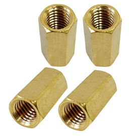 MONOSTORE Universal Muffler Nut Motorcycle Gold Muffler Nut Gold Hexagon Brass Plated Gold Plated Long Flange Nut Hex Nut 4pcs
