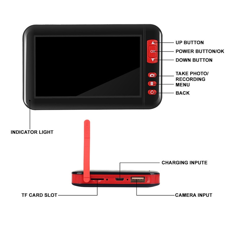 BRIGHTBOX Endoscope Inspection Camera, Industrial Borescope with 8mm Lens, 4.3