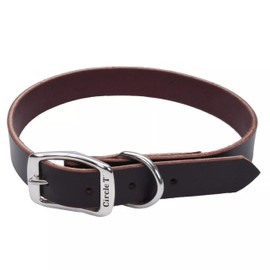 Coastal Pet - Circle T - Latigo Leather Town Dog Collar, Latigo, 3/8" x 12"
