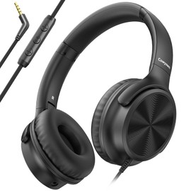 Cowyawn Over Ear Headphones Wired, Foldable Wired Headphones with Microphone, Volume Control, HD Stereo Sound, Lightweight 3.5mm Headphones for Adult/Teens/Chromebooks/Laptop/Computer/Tablets/Travel