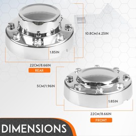 Dexepe Front & Rear Chrome Dually Wheel Center Hub Caps Cover Compatible with Dodge Ram 3500 2011 2012 2013 2014 2015 2016 2017 2018 with Aluminum Wheels Replaces 68081010AA, 68081015AC (4Pcs)