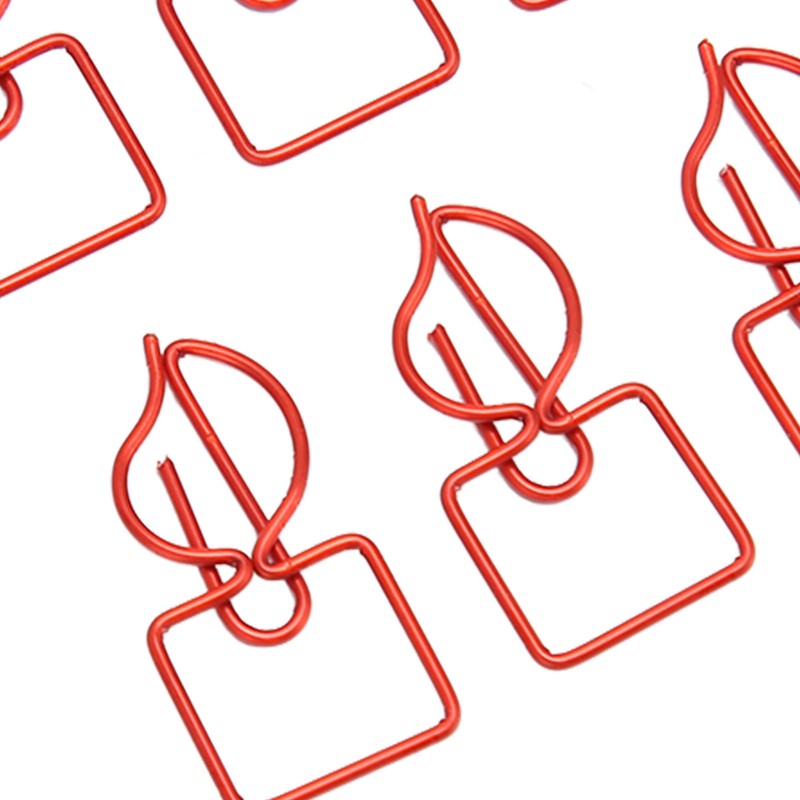 100pcs Paper Clips Prevent Slip Cute Candle Shaped Decorative Metal