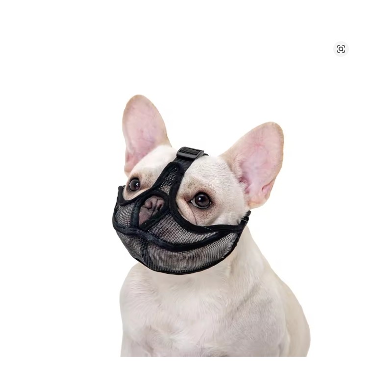 Toolzia Mesh Dog Muzzle - Adjustable Breathable for Short-Snout Breeds