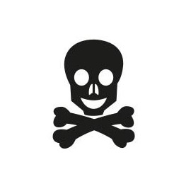 Stemplino® Mini Stamp - Skull Motif - 12 mm Diameter - Wooden Stamp Children's Stamp Bullet Journal Stamp with Skull Motif