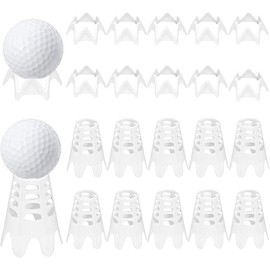 Plastic golf tees set-20 pack, 10 tall & 10 small indoor/outdoor golf simulator tees for training - Color: White