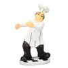 Resin Chef Statue Restaurant Dining Table Decor Holding Red Wine