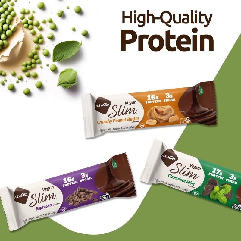 Nugo Slim Dark Chocolate Toasted Coconut, 16g Vegan Protein, 3g