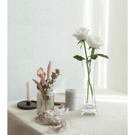 Small Acrylic Square Bud Vase, Shatterproof, High Transparency, Plastic Single Stem Vase, Clear, Hight 7.48 inch, 1 pc - Color: Clear, Size: Square