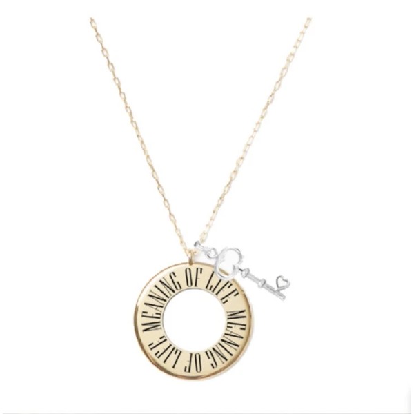 Unbranded KELLY CLARKSON - Gold Circle Pendant Necklace w/ Silver