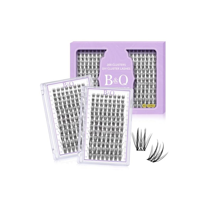 B&Q Individual Eyelashes, Pack of 208 DIY Lash Clusters for