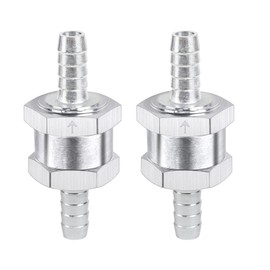 Wogomz 2PCS 3/8" 10mm Fuel Check Valve, Fuel Line Non Return Check Valve, Aluminium Alloy Inline One Way Fuel Hose Check Valve, Car Fuel 1-Way Check Valve for Petrol Diesel Oil Water