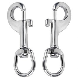 2 Pcs Marine Grade Scuba Diving Clip,Heavy Duty Stainless Steel 316 Swivel Eye Bolt Snap Hook,80 mm Single Ended snap Clips for Scuba Diving,Pet Leash,Keychain,Tarp Covers,Clothesline