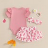 DNOMAID YZARC My First Easter Baby Girl Outfit Bunny Ruffle