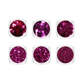 YOFASEN 6pcs Chunky Glitter Face Glitter - Nail Art Accessories Glitter Crafts Sequin Mixed Set Cheek Lip Makeup DIY Decor Paillettes, Red 3